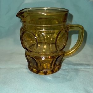 Vintage Wheaton Glass Bullseye Amber creamer glass 3 5/8